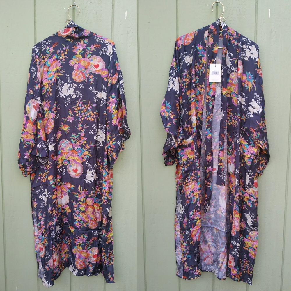 Spell Designs Leo Maxi Robe Kimono Charcoal S / M - Picture 14 of 16